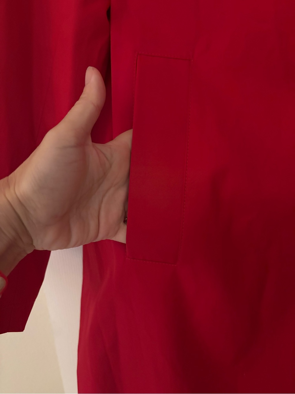 Ralph Lauren Bold Red Button-Front Trench Coat - Water Resistant - Picture 7 of 12